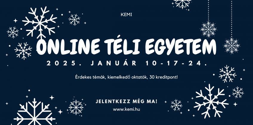 KEMI online téli egyetem 2025. - mediátoroknak 30 kreditpontért